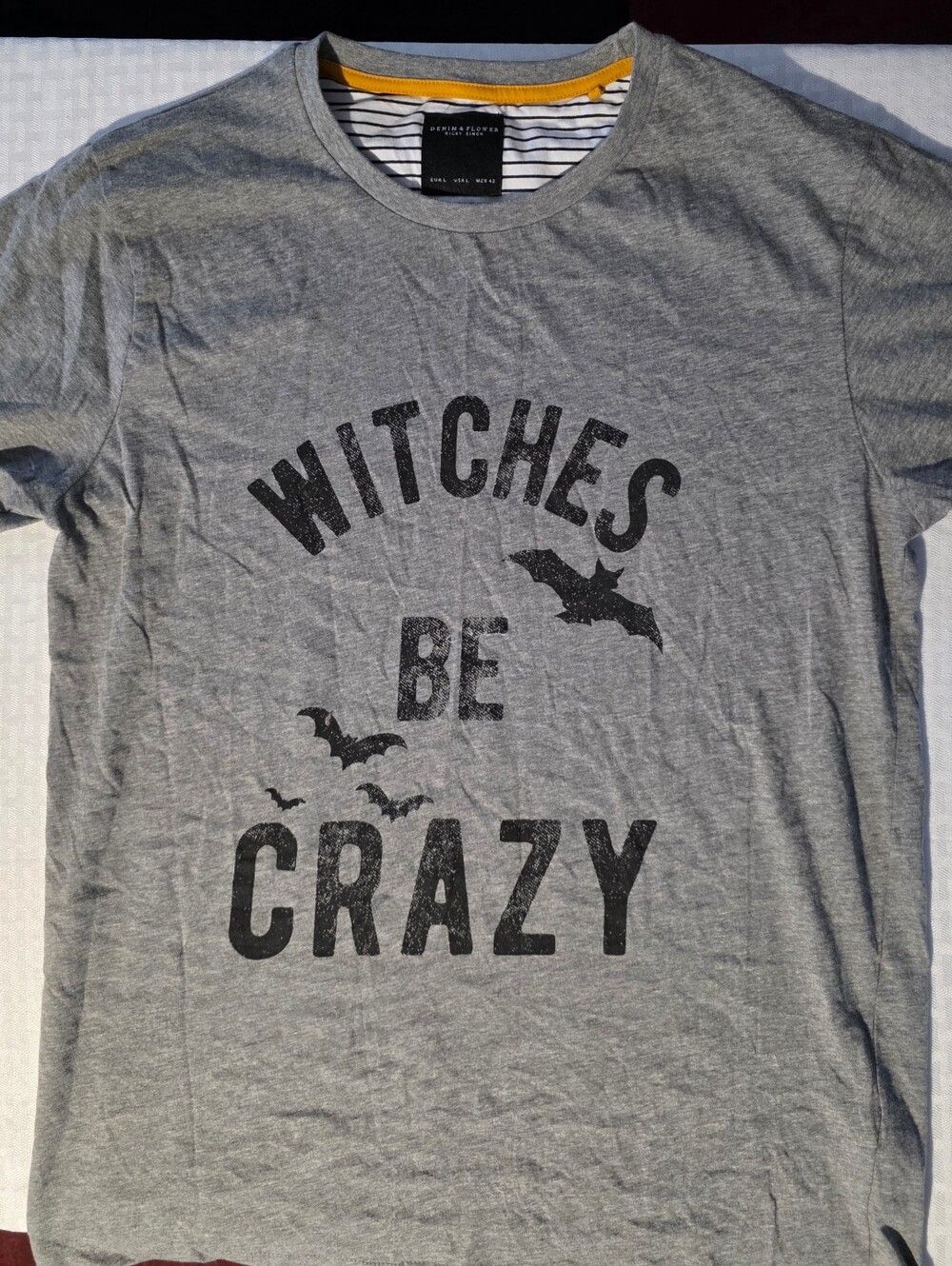 NWOT Denim & Flower Grey 'Witches Be Crazy' Graphic Tee